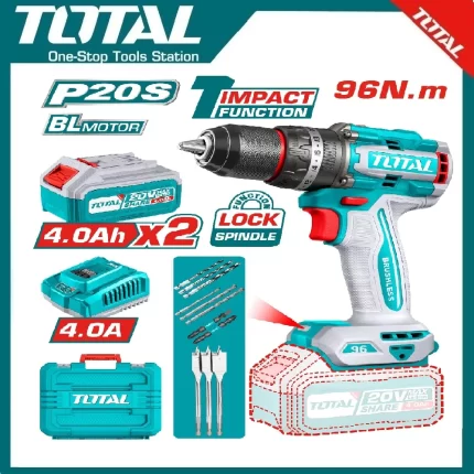 Brushless Cordless Impact Drill 96nm TIDLI20968 | Company: Total
