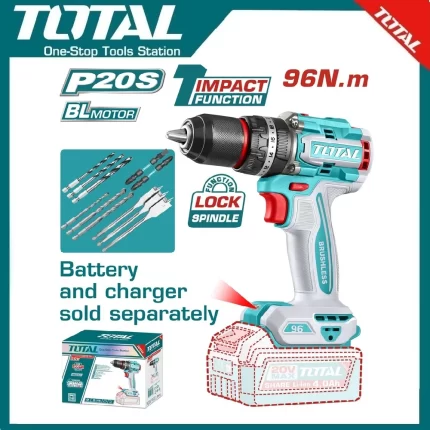 Brushless Cordless Impact Drill 96nm TIDLI209681 | Company: Total